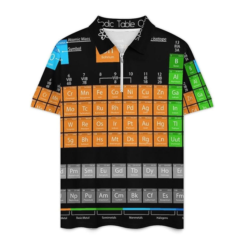 Men's Chemical elements periodic table print Polo 2-Pice Suits