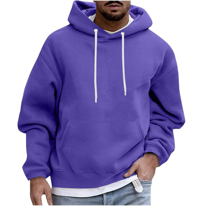 Mens Solid Color Casual Hip Hop Hoodie