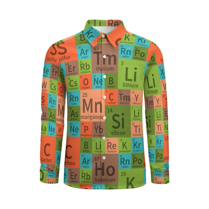 Men's Chemical elements periodic table print Long Sleeve shirt