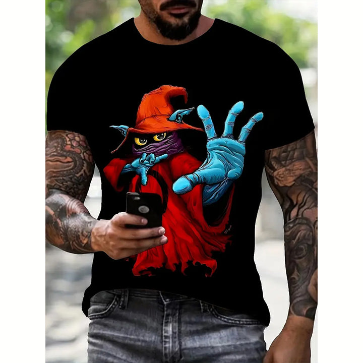 Men's 3D Ghoul Print Crew Neck T-Shirt