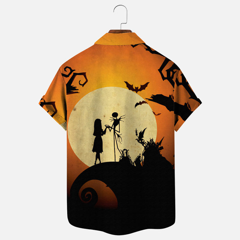 The Nightmare Before Christmas Men's Holiday Casual Short Sleeve Shirt