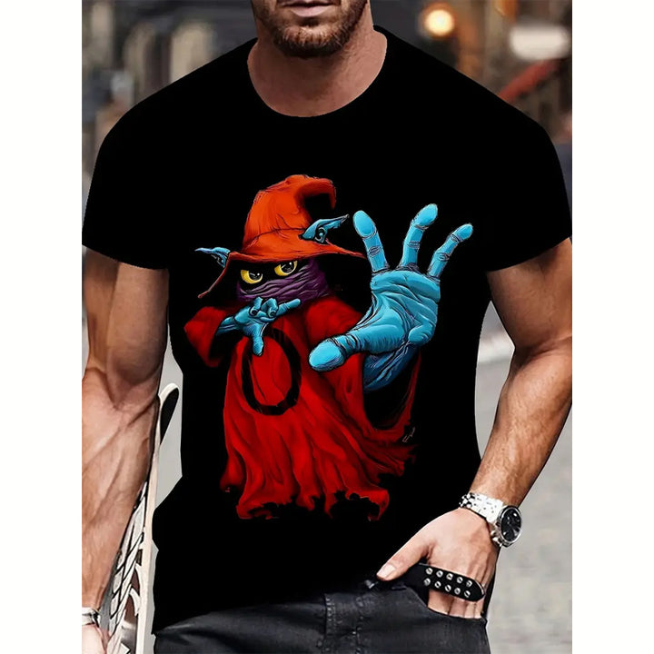 Men's 3D Ghoul Print Crew Neck T-Shirt