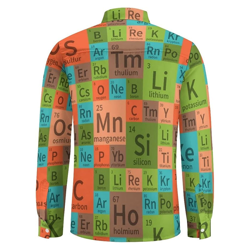 Men's Chemical elements periodic table print Long Sleeve shirt