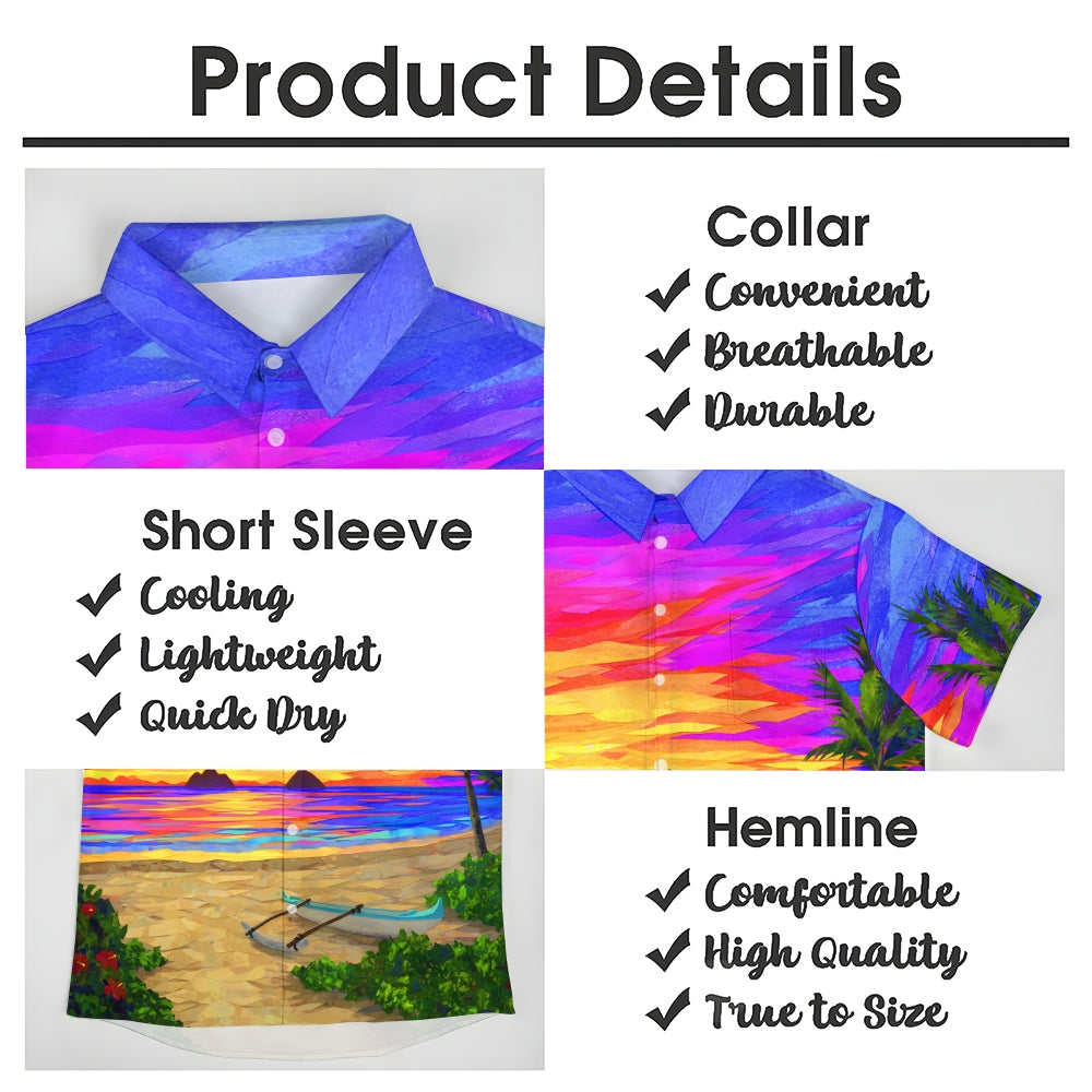 Beach Scenery Casual Short Sleeve Shirt 2409007973