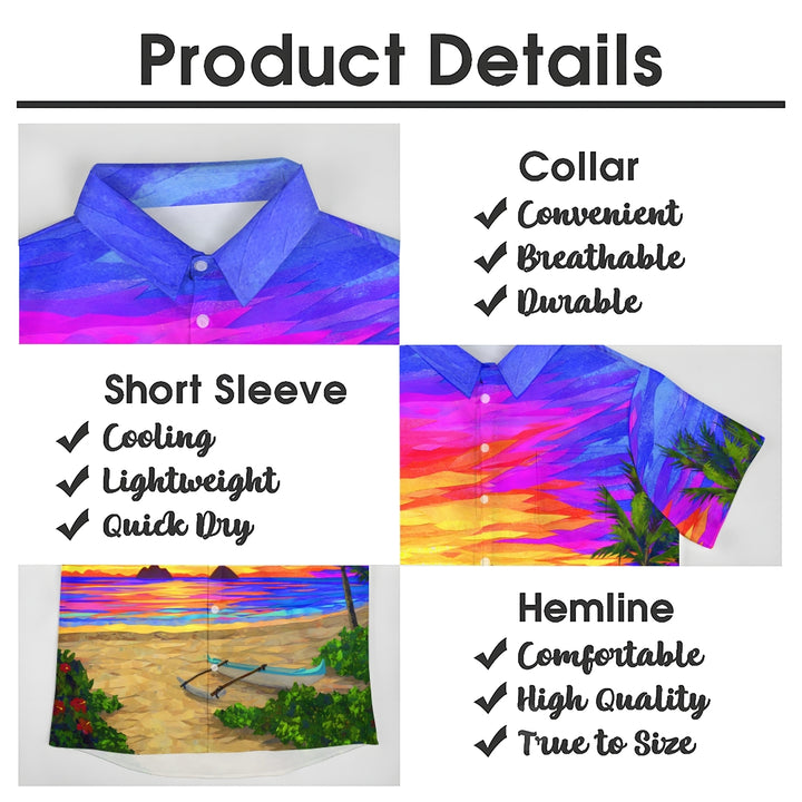 Beach Scenery Casual Short Sleeve Shirt 2409007973