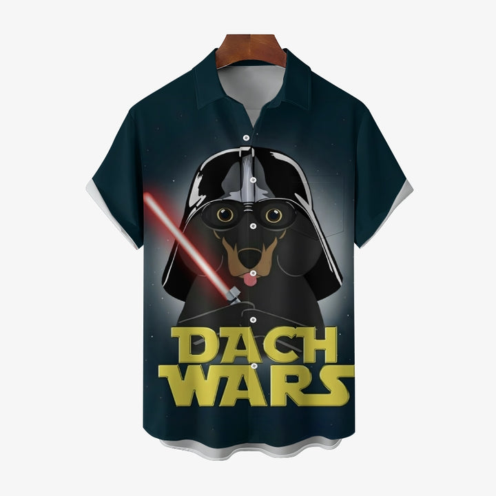 DACH WARS Dachshund Casual Large Size Short Sleeve Shirt 2407003496