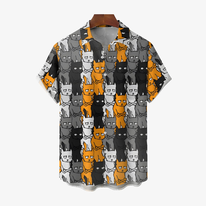 Men's Fun Animal Prints Casual Short Sleeve Shirt 2404001798