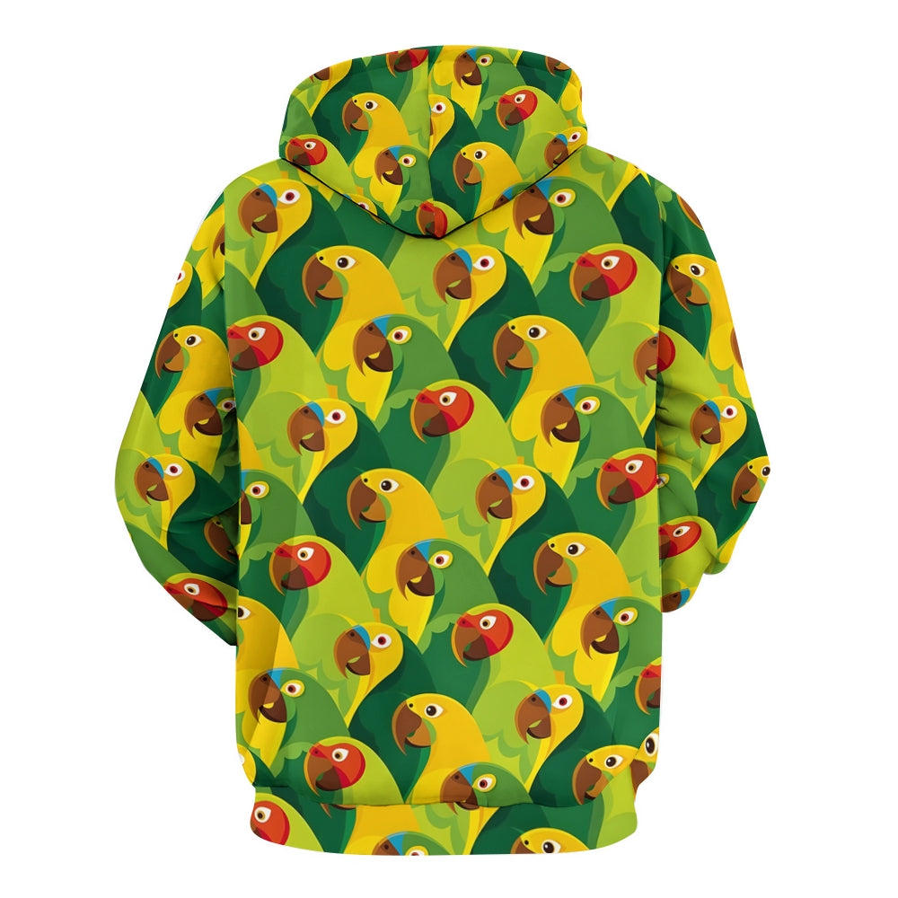 Plue Size Parrot Print Hoodies 2411009511