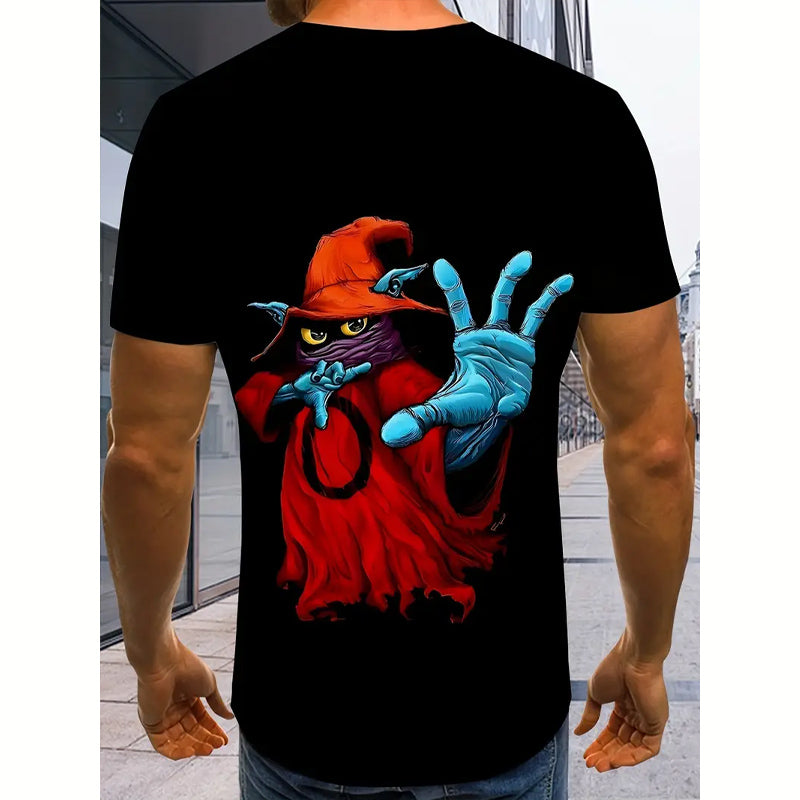 Men's 3D Ghoul Print Crew Neck T-Shirt