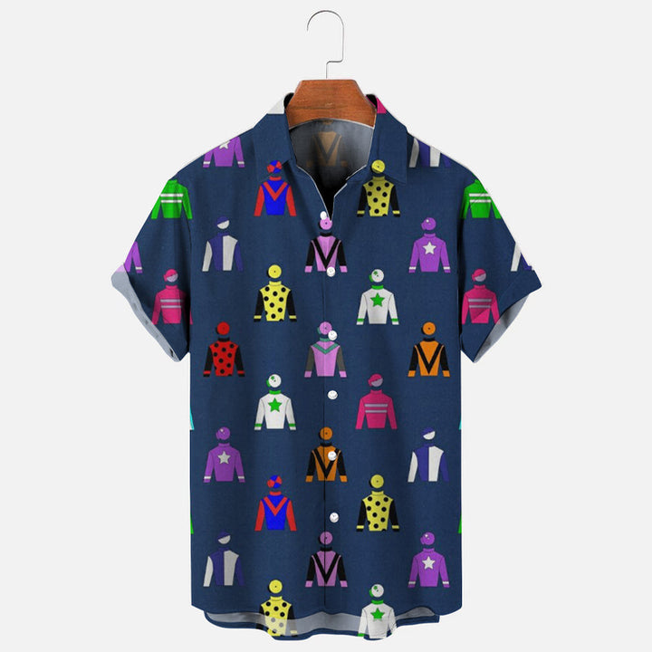 Men's Jockey Print Hawaiian Short Sleeve Shirt