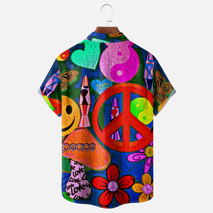 Men's Hippie Anti-War Art Short Sleeve Shirt