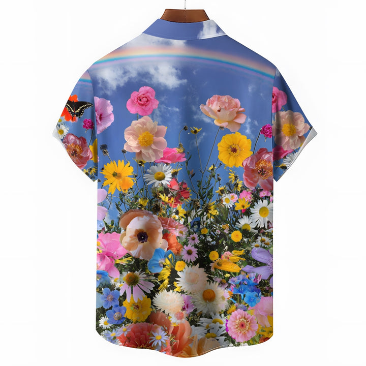 Men'sFlowers Casual Short Sleeve Shirt 2410003777