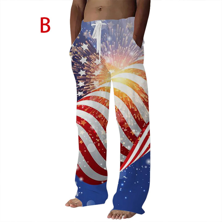 Mens American Usa Flag Stars And Stripes Print Pants