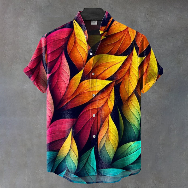 Colorful Leaves Art Print Casual Shirt