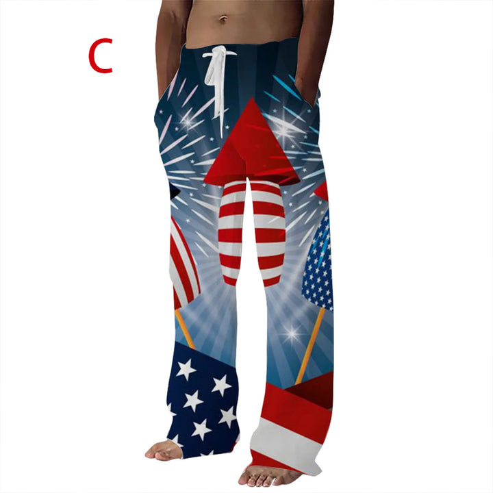 Mens American Usa Flag Stars And Stripes Print Pants