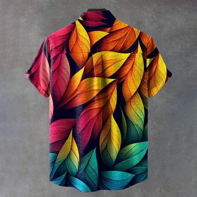 Colorful Leaves Art Print Casual Shirt