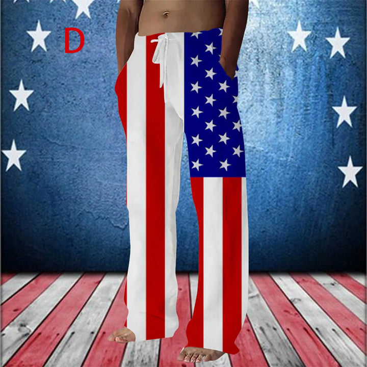 Mens American Usa Flag Stars And Stripes Print Pants