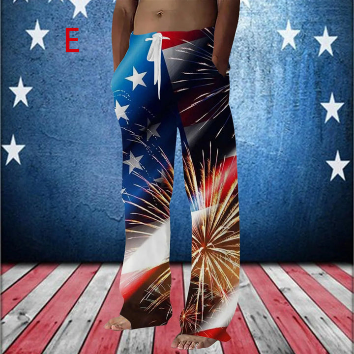 Mens American Usa Flag Stars And Stripes Print Pants