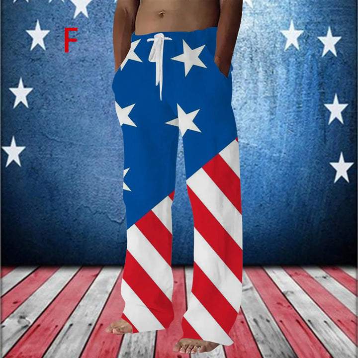 Mens American Usa Flag Stars And Stripes Print Pants