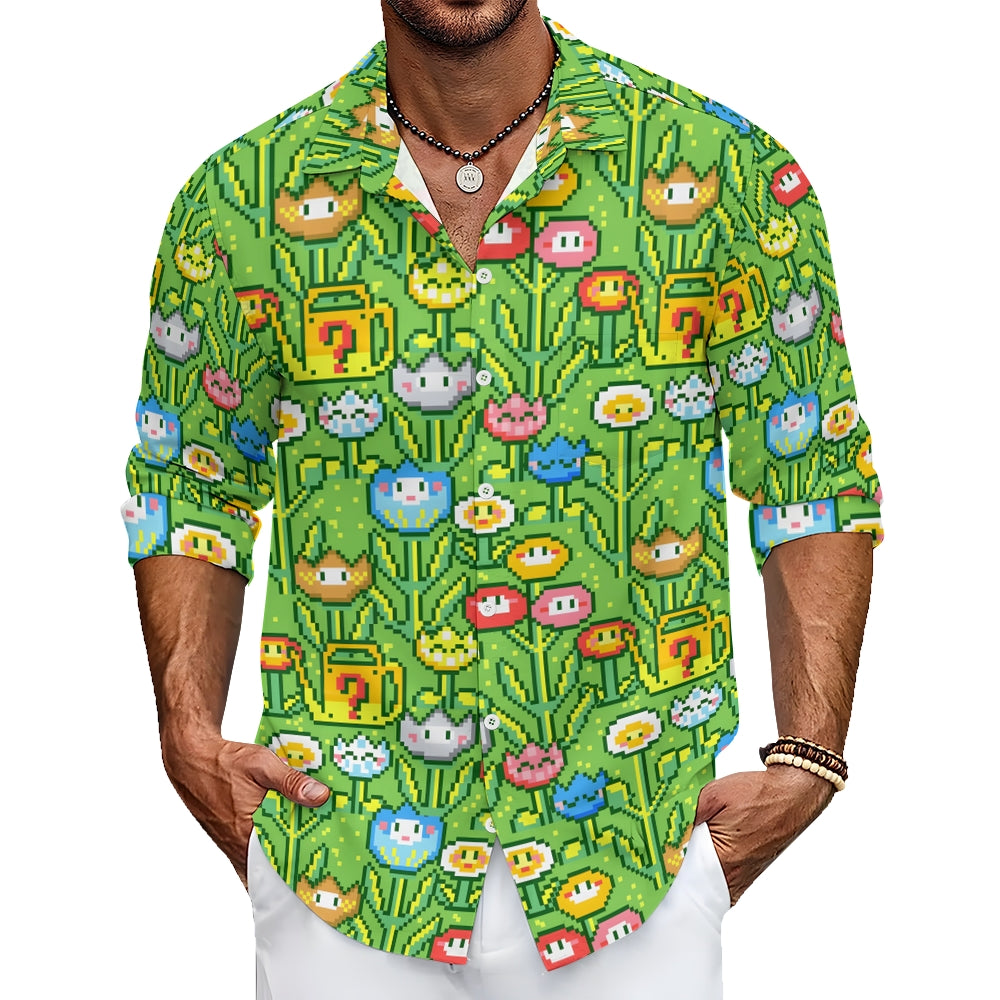 Men's Digital Game Print Casual Short Sleeve Shirt 2403000231