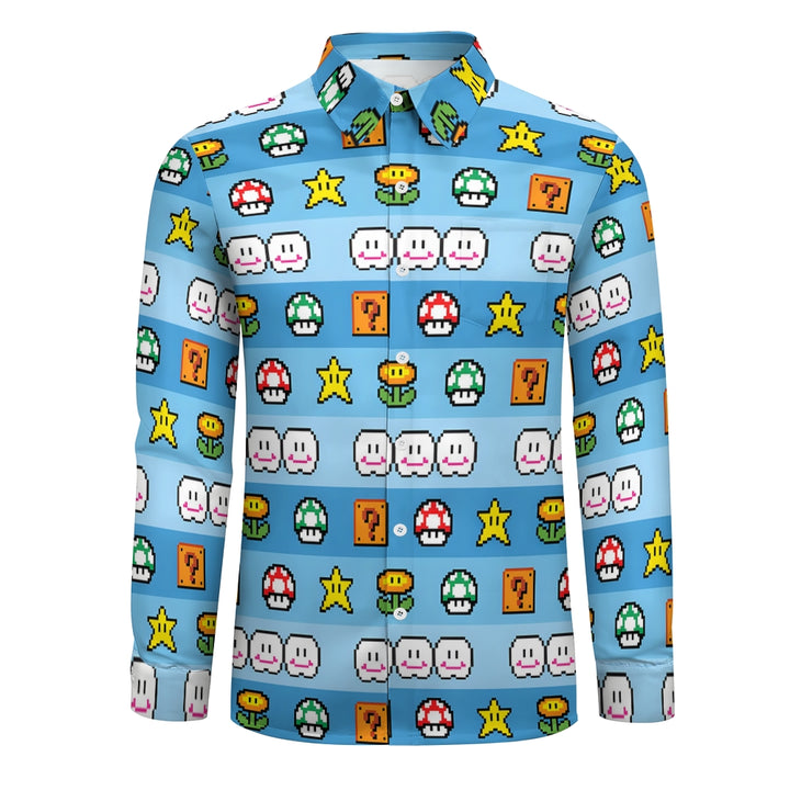 Men's Digital Game Printing Casual Short Sleeve Shirt 2403000226