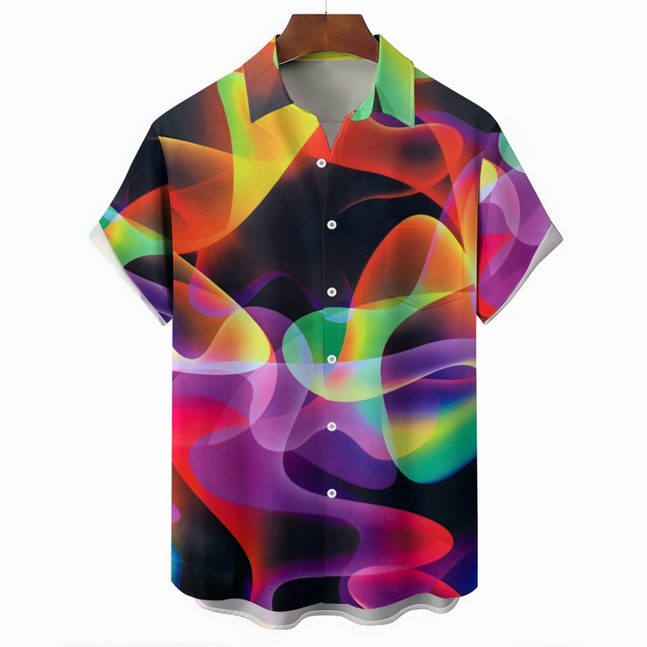 Men's Symphony Art Casual Short Sleeve Shirt 2403000401