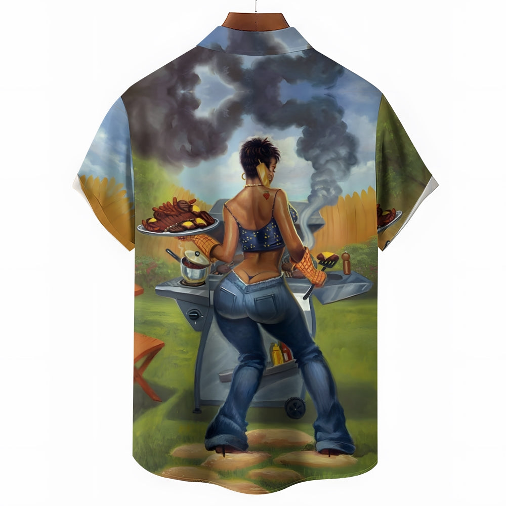 Men's Hawaiian BBQ Casual Short Sleeve Shirt 2401000028