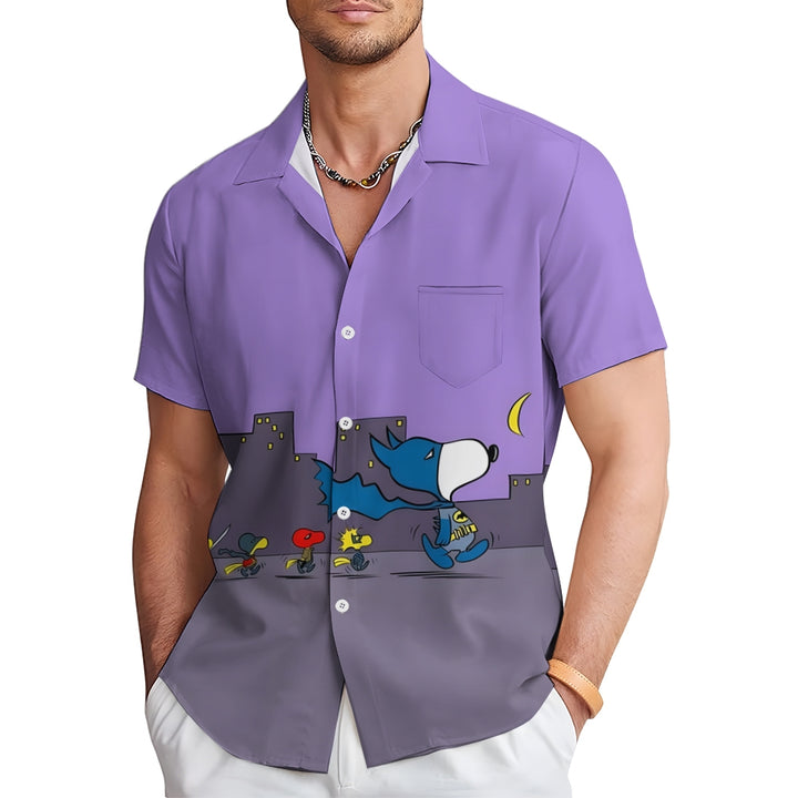 Men's Cartoon Character Casual Short Sleeve Shirt 2312000514