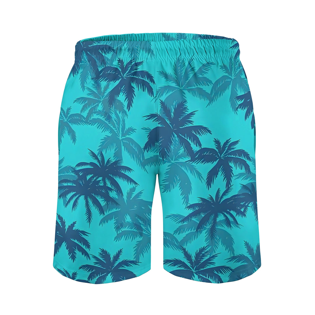 Men's Sports Hawaiian Coconut Palm Beach Shorts 2312000412