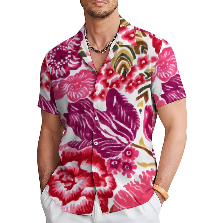 Men's Flowers Casual Short Sleeve Shirt 2401000089