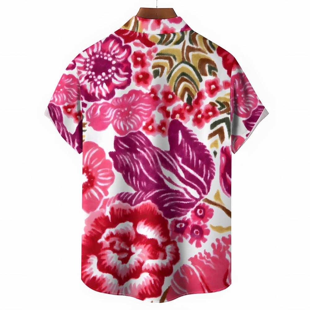 Men's Flowers Casual Short Sleeve Shirt 2401000089