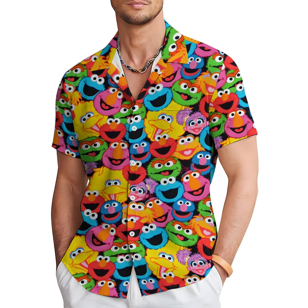 Men's Cartoon Anime Print Casual Short Sleeve Shirt 2310000935