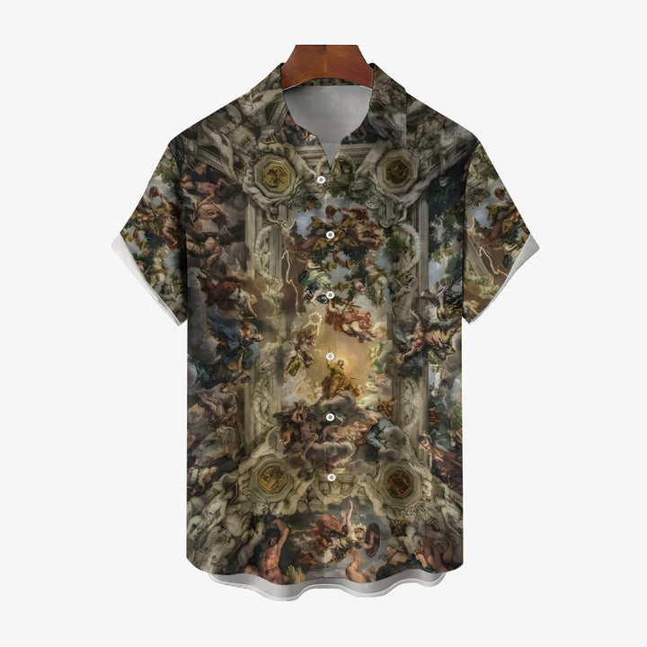 Men's Genesis Print Casual Short Sleeve Shirt 2312000356