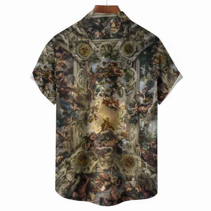 Men's Genesis Print Casual Short Sleeve Shirt 2312000356