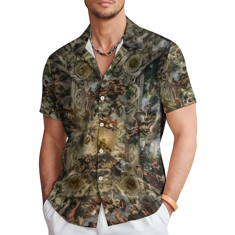 Men's Genesis Print Casual Short Sleeve Shirt 2312000356