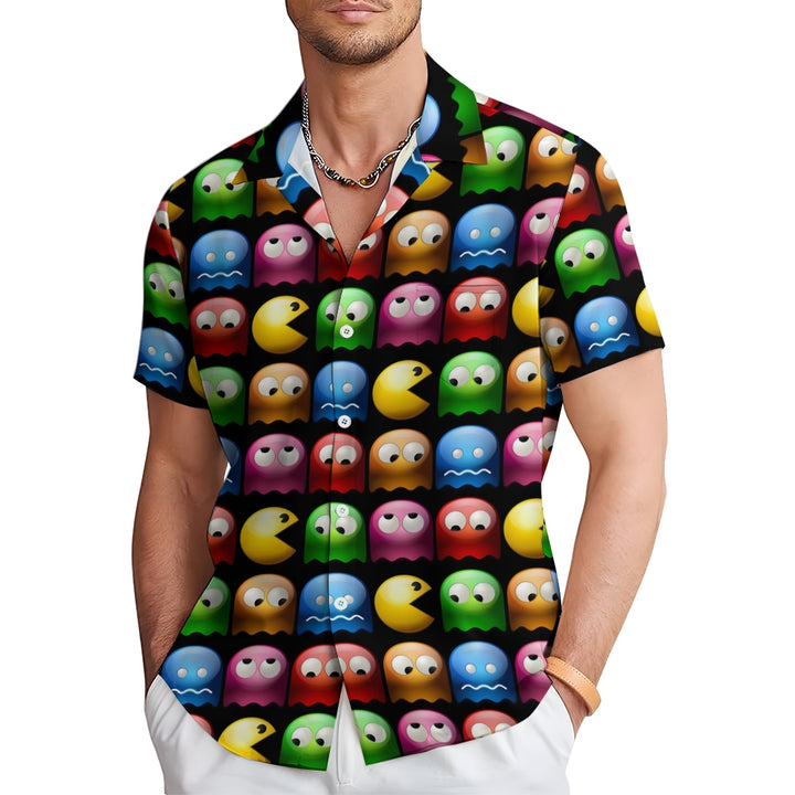 Men's 3D Little Monster Print Casual Short Sleeve Shirt 2307101369