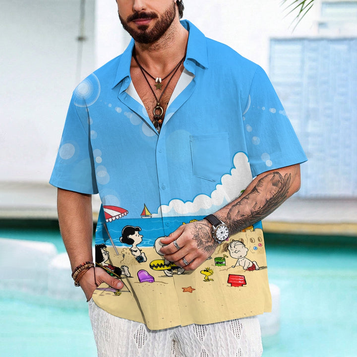 Men's Cartoon Character Hawaiian Casual Short Sleeve Shirt 2311000339