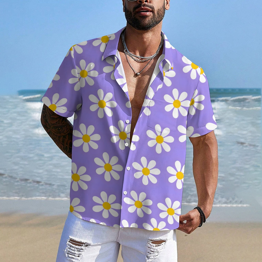 Men's All Over Floral Holiday Short Sleeve Shirt 2312000081