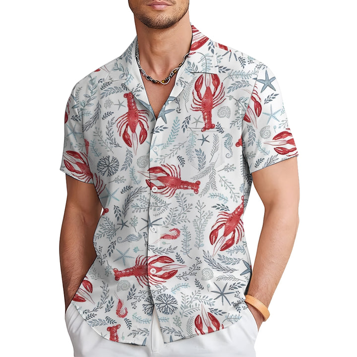 Men's Lobster Casual Short Sleeve Shirt 2401000369
