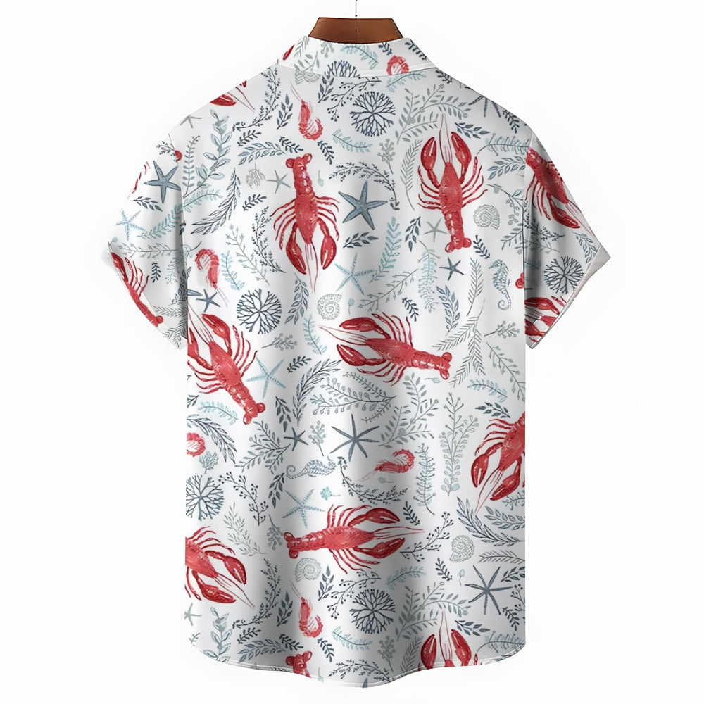 Men's Lobster Casual Short Sleeve Shirt 2401000369