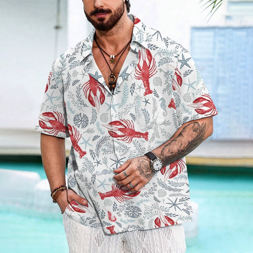 Men's Lobster Casual Short Sleeve Shirt 2401000369