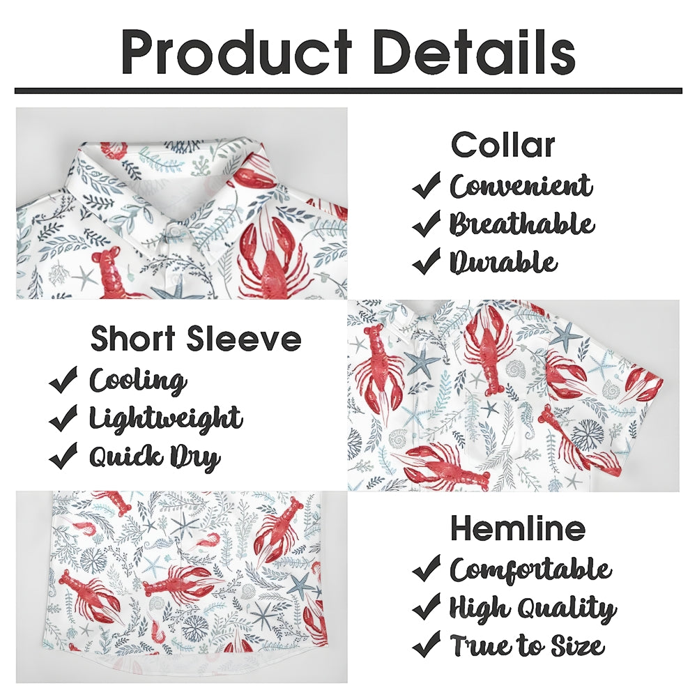 Men's Lobster Casual Short Sleeve Shirt 2401000369