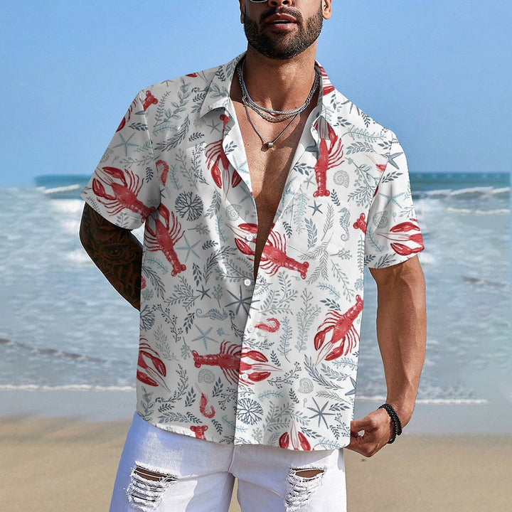 Men's Lobster Casual Short Sleeve Shirt 2401000369