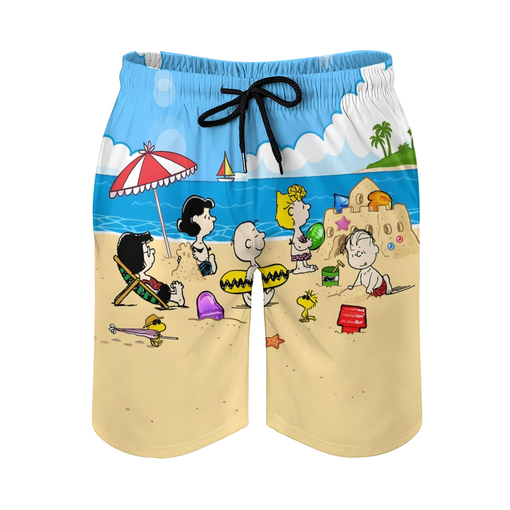 Men's Sports Holiday Beach Cartoon Character Beach Shorts 2401000156