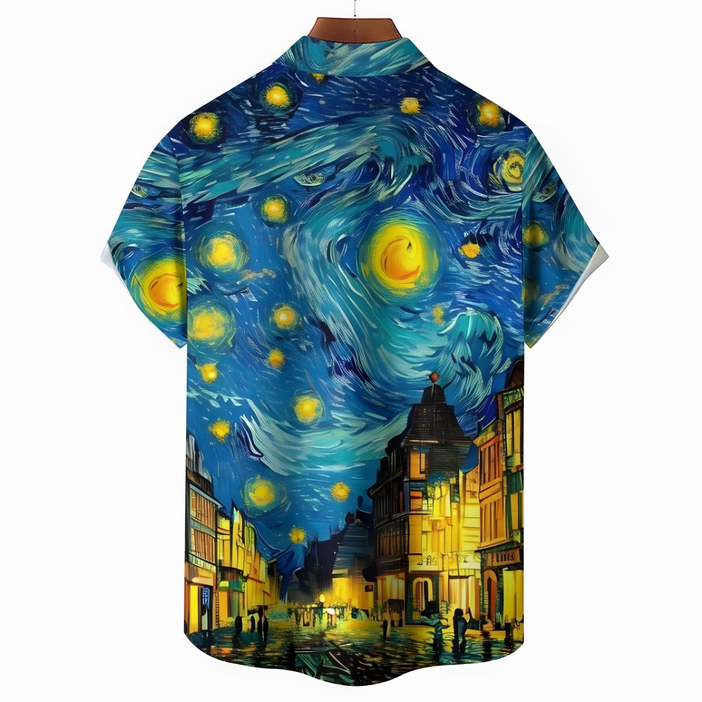 Men's Artistic Abstract Print Short Sleeve Shirt 2304105716