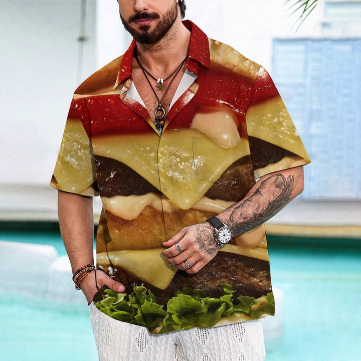 Hamburger Casual Chest Pocket Short Sleeve Shirt 2308101122