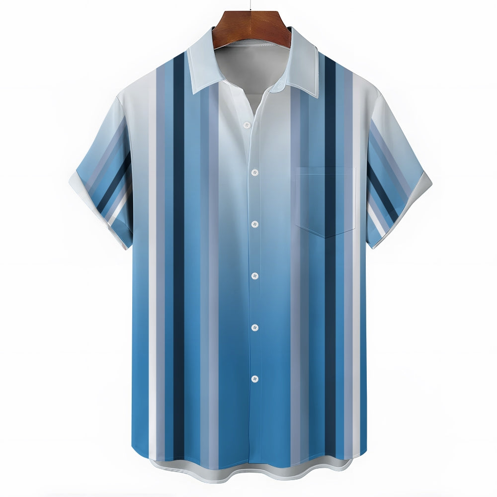 Herren-Kurzarmhemd mit einfachem Farbkontrast 2304102554