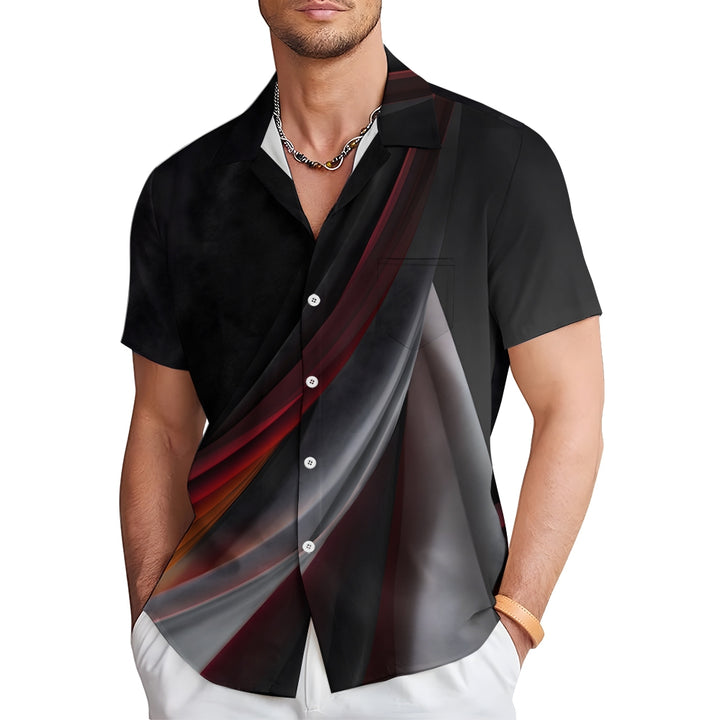 Men's Texture Casual Short Sleeve Shirt 2312000504