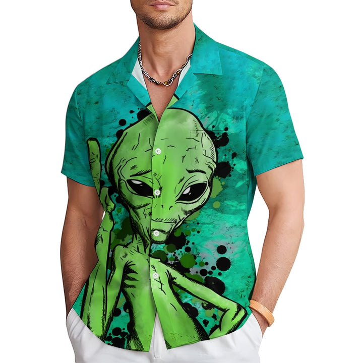 Alien Casual Chest Pocket Short Sleeve Shirt 2309000151