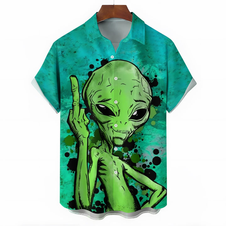 Alien Casual Chest Pocket Short Sleeve Shirt 2309000151